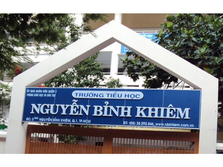 Mẫu bảng hiệu trường tiểu học Nguyễn Bỉnh Khiêm