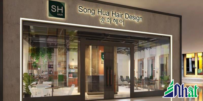 Thi công bảng hiệu tiệm tóc Song Hua Hair Design